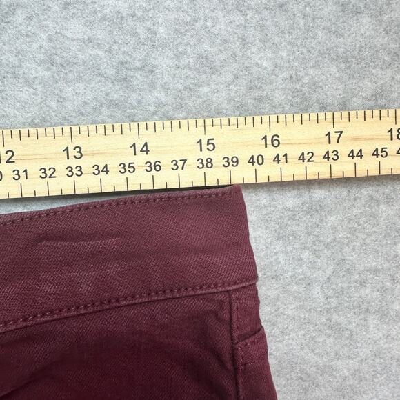 Loft Outlet Button-Up Skinny Jeans WMNS 8 Maroon Mid Rise #70273 Denim Cotton - Picture 7 of 10